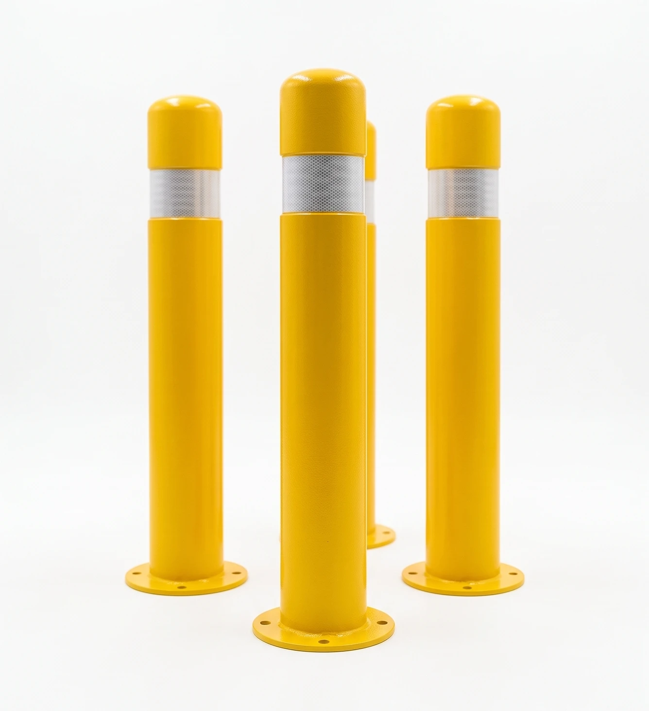 Bolardo Vial de Seguridad Amarillo con Brida Empernada